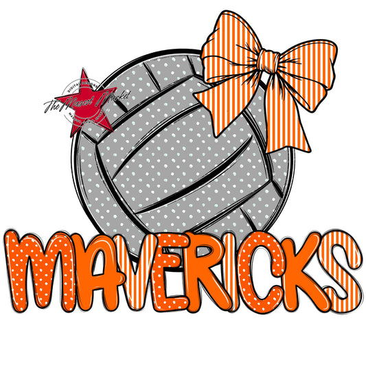 Mavericks Volleyball Spirit Design-Orange