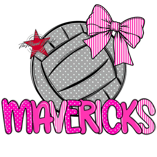 Mavericks Volleyball Spirit Design-Pink