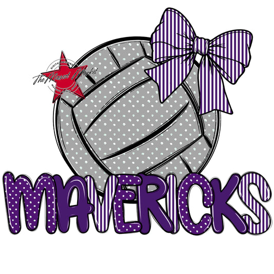 Mavericks Volleyball Spirit Design-Purple