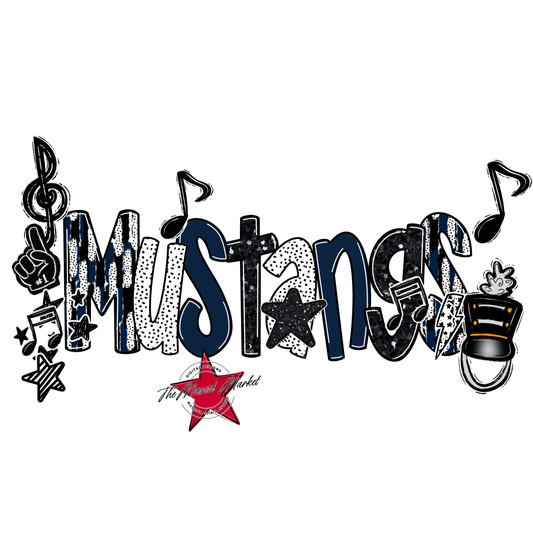 Mustangs Band Scrape-Navy