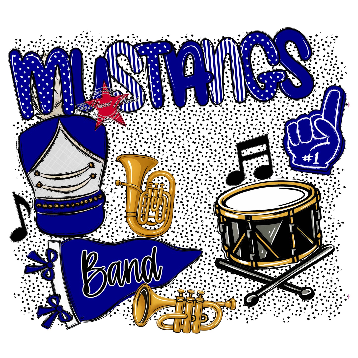 Mustangs Band Spirit-Blue