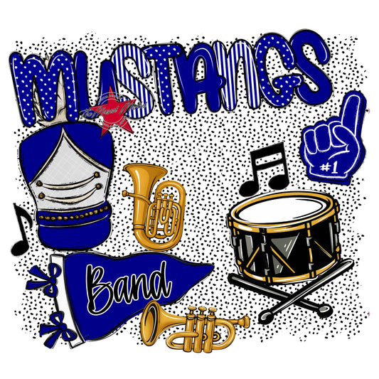 Mustangs Band Spirit-Blue