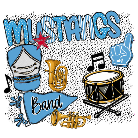 Mustangs Band Spirit-Carolina Blue