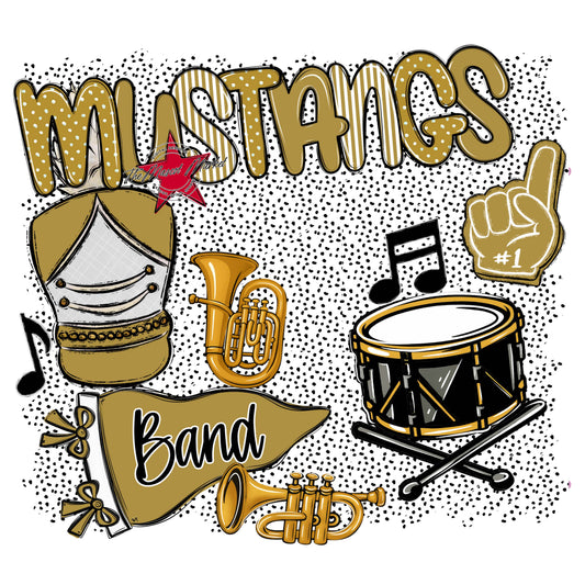 Mustangs Band Spirit-Gold