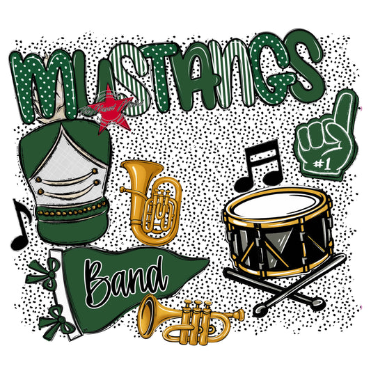Mustangs Band Spirit-Green