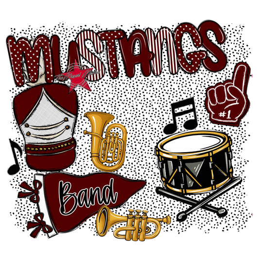 Mustangs Band Spirit-Maroon