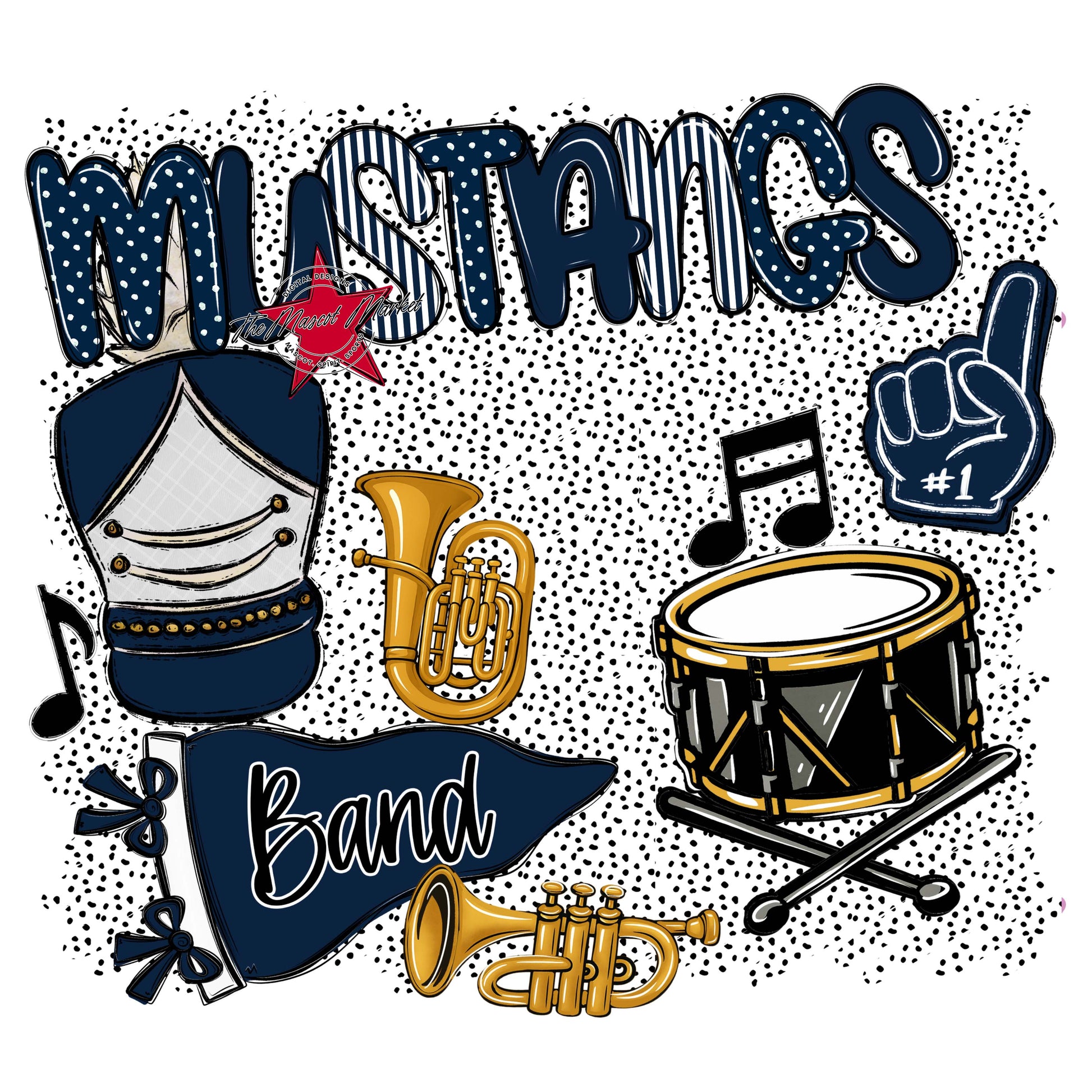 Mustangs Band Spirit-Navy