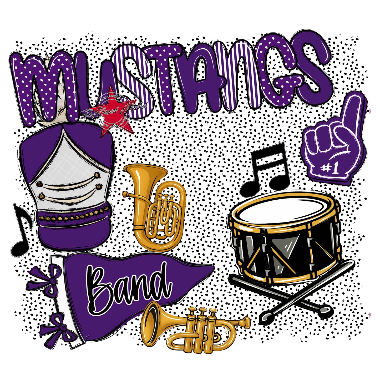 Mustangs Band Spirit-Purple