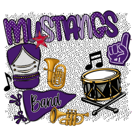 Mustangs Band Spirit-Purple