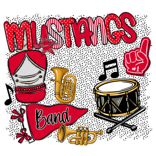 Mustangs Band Spirit-Red