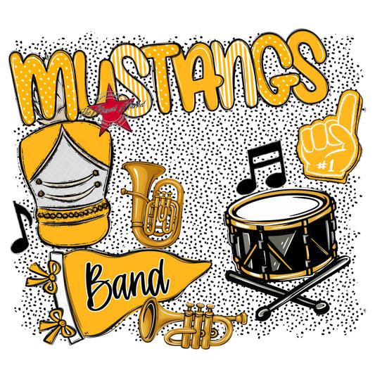 Mustangs Band Spirit-Yellow