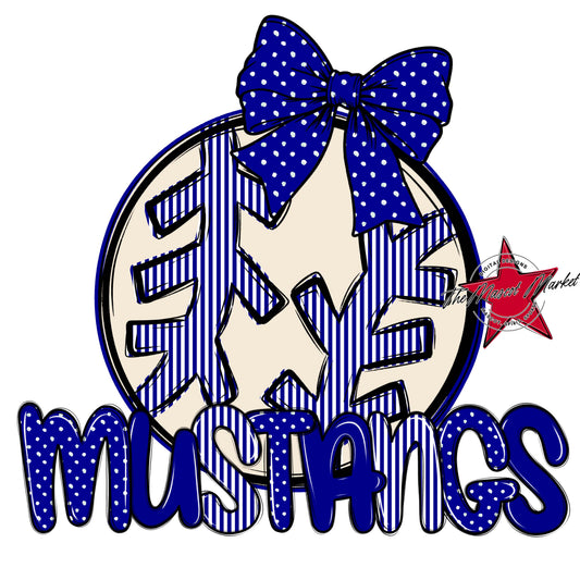 Mustangs Baseball-Softball Spirit Design-Blue
