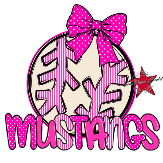 Mustangs Baseball-Softball Spirit Design-Pink