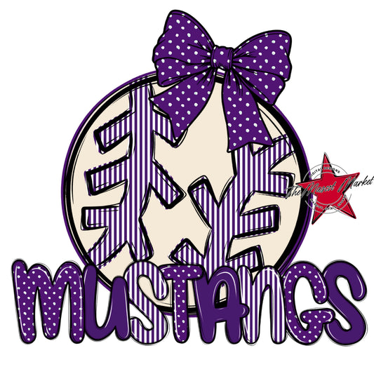 Mustangs Baseball-Softball Spirit Design-Purple