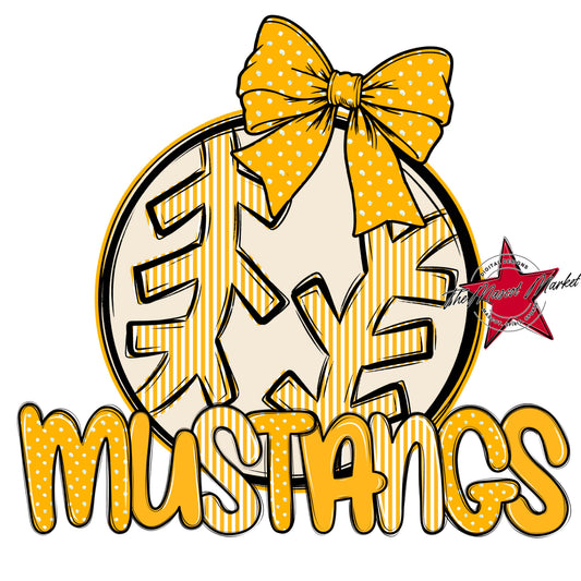 Mustangs Baseball-Softball Spirit Design-Yellow