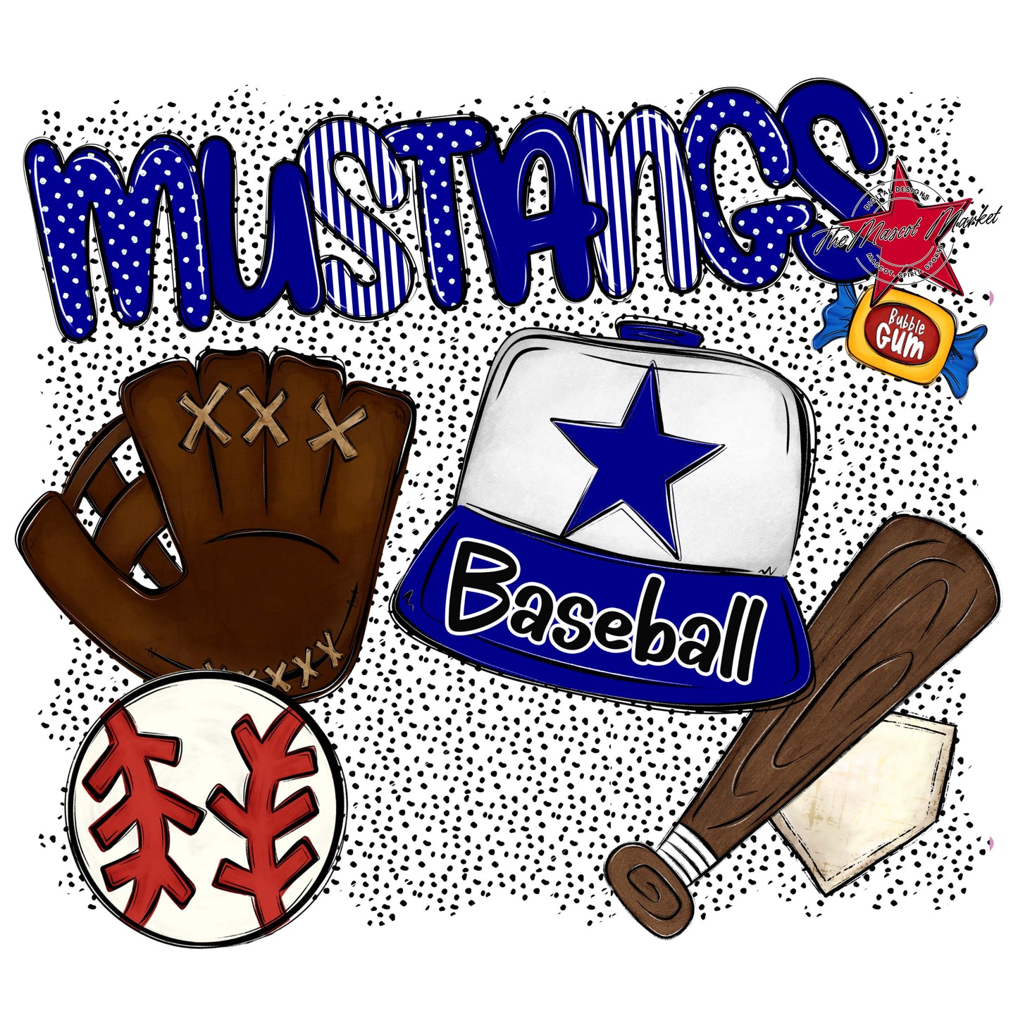 Mustangs Baseball Spirit-Blue
