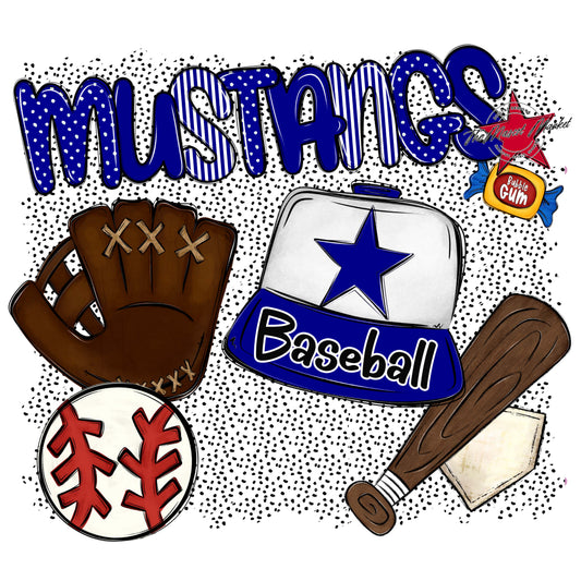 Mustangs Baseball Spirit-Blue