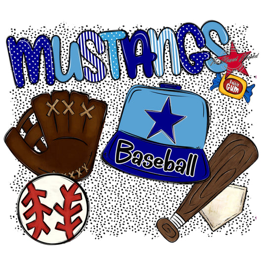 Mustangs Baseball Spirit-Blue & Carolina Blue