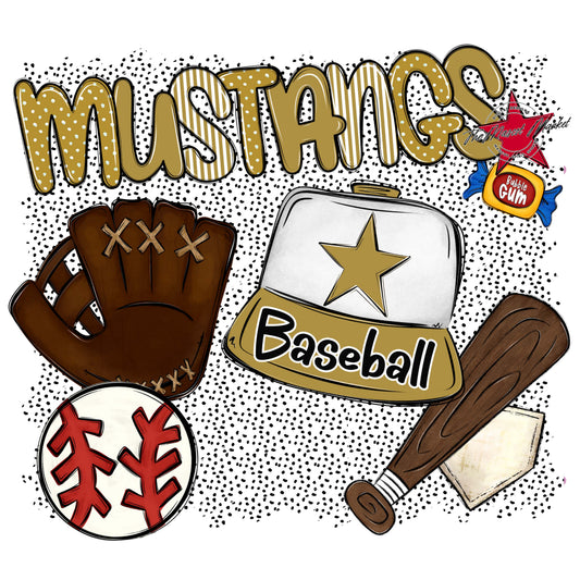 Mustangs Baseball Spirit-Gold