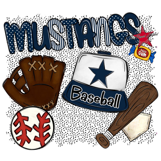 Mustangs Baseball Spirit-Navy