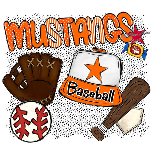 Mustangs Baseball Spirit-Orange