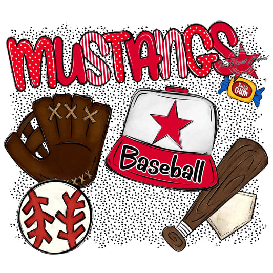 Mustangs Baseball Spirit-Red