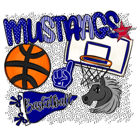 Mustangs Basketball Spirit-Blue