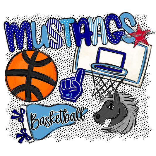 Mustangs Basketball Spirit-Blue & Carolina Blue