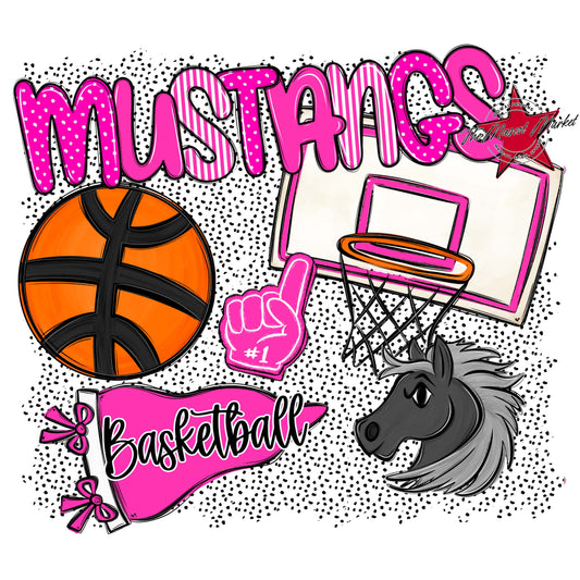 Mustangs Basketball Spirit-Pink