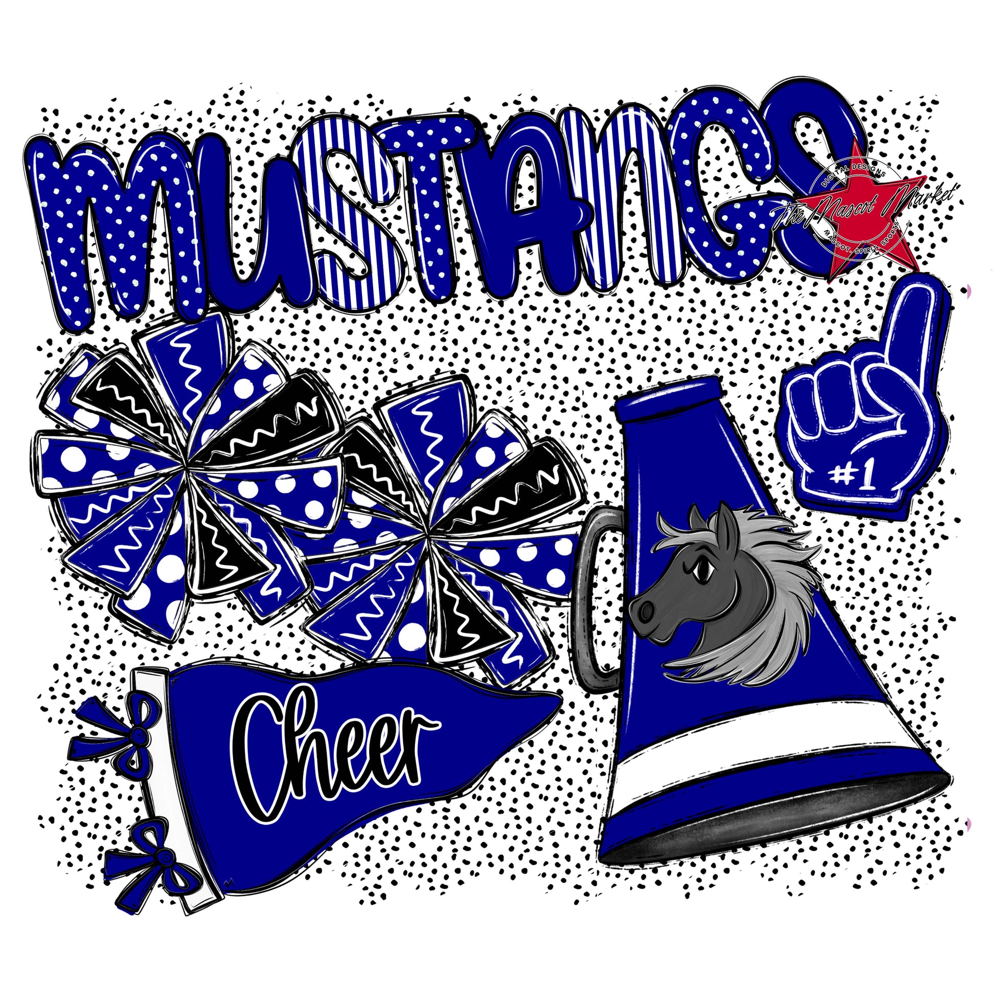 Mustangs Cheer Spirit-Blue