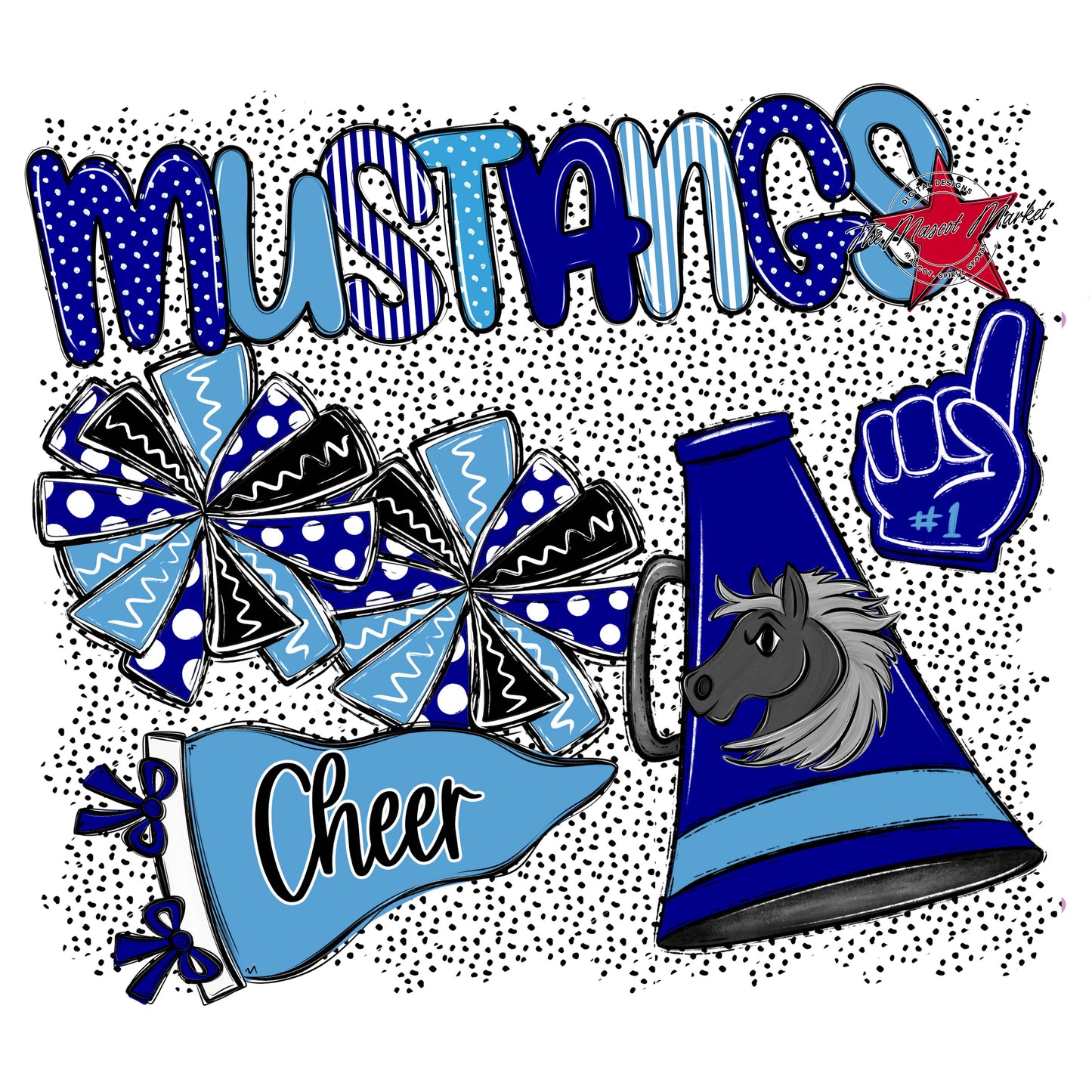 Mustangs Cheer Spirit-Blue & Carolina Blue