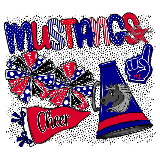 Mustangs Cheer Spirit-Blue & Red
