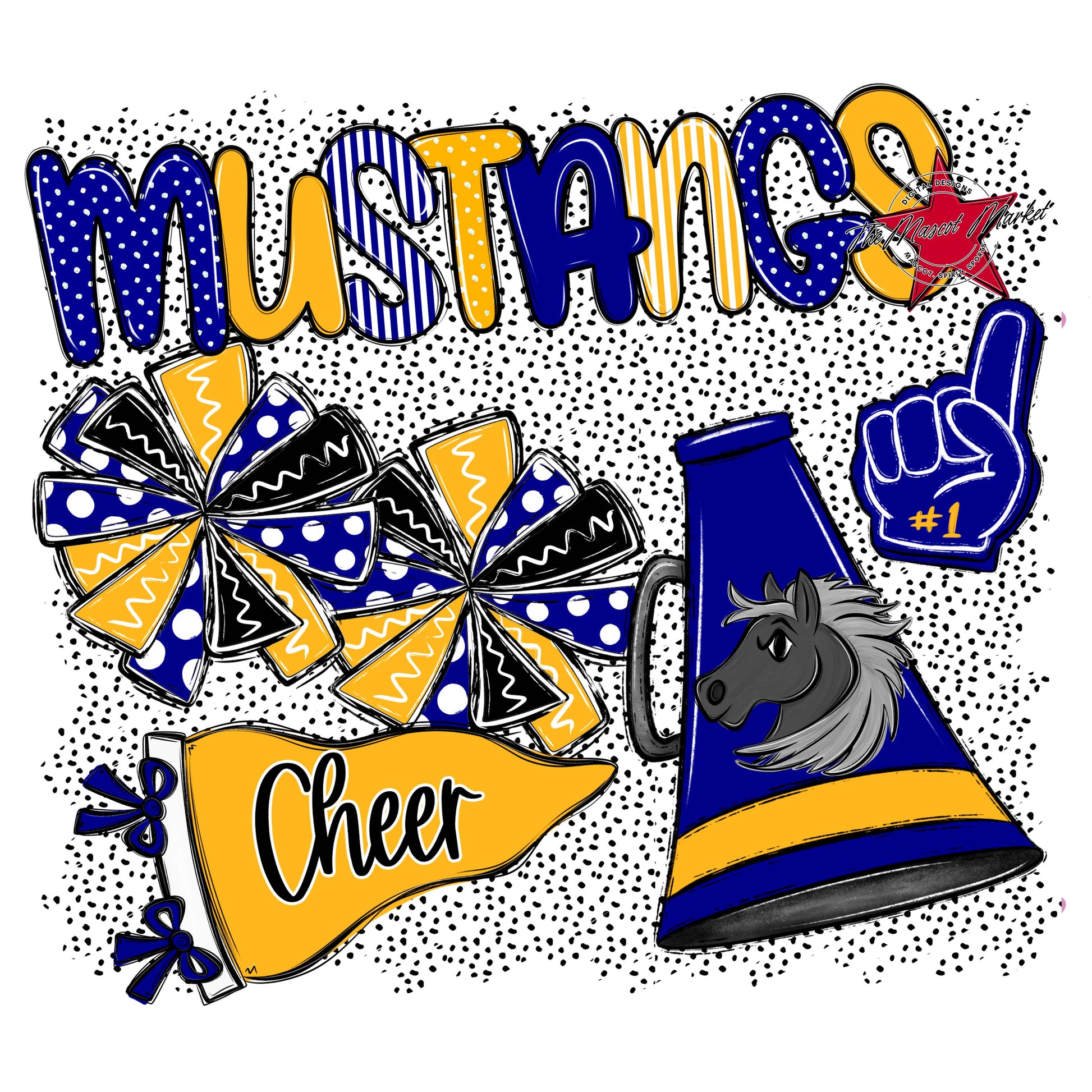 Mustangs Cheer Spirit-Blue & Yellow