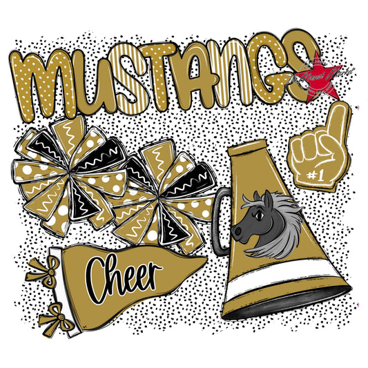 Mustangs Cheer Spirit-Gold