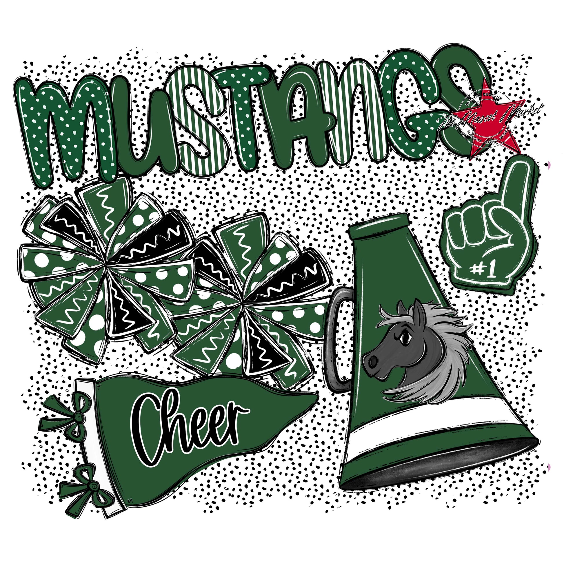 Mustangs Cheer Spirit-Green