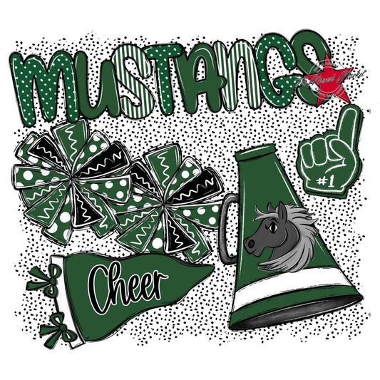 Mustangs Cheer Spirit-Green