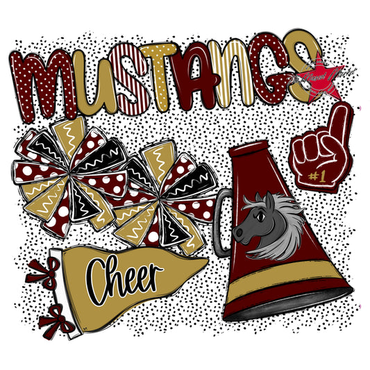 Mustangs Cheer Spirit-Maroon & Gold