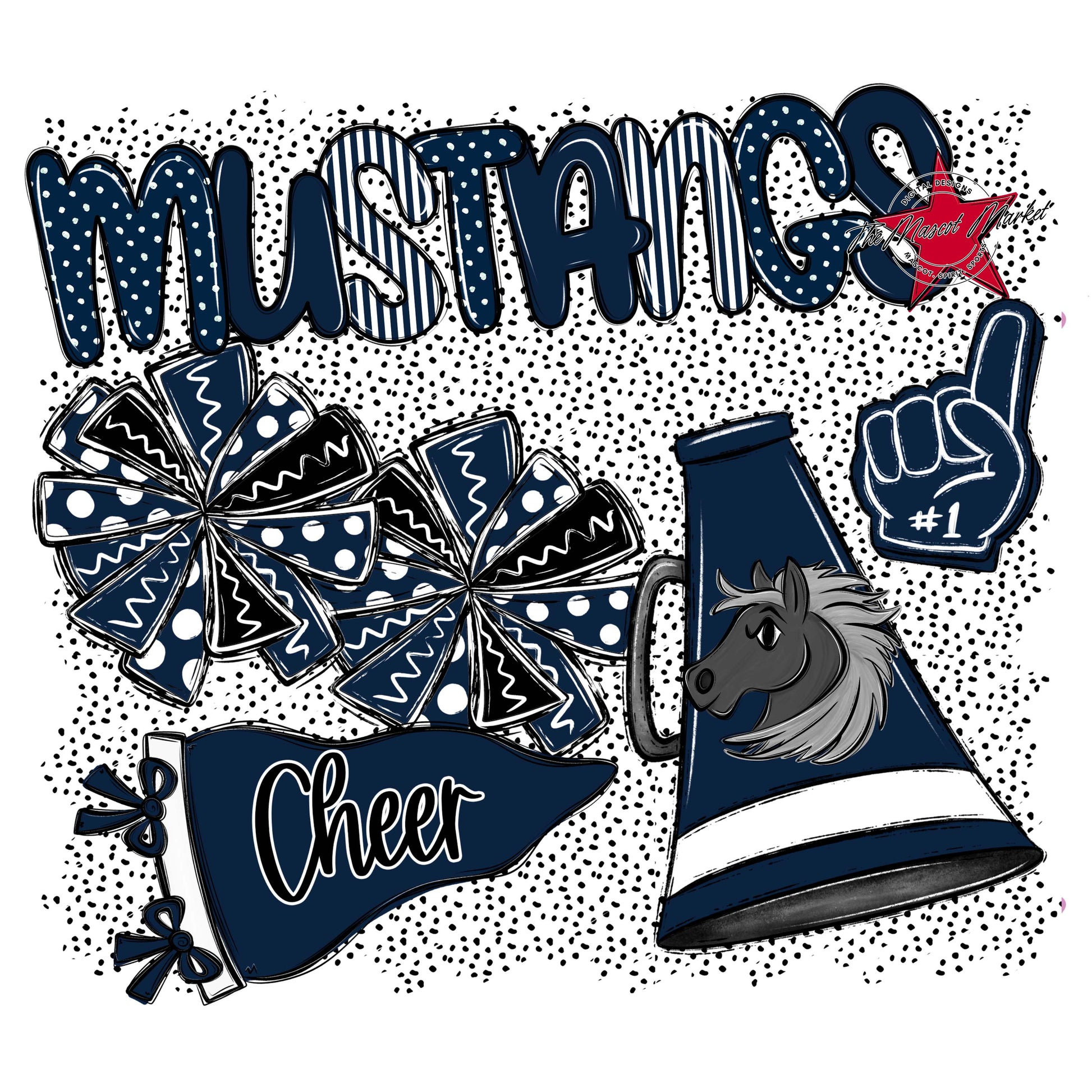 Mustangs Cheer Spirit-Navy
