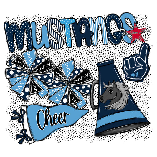 Mustangs Cheer Spirit-Navy & Carolina Blue