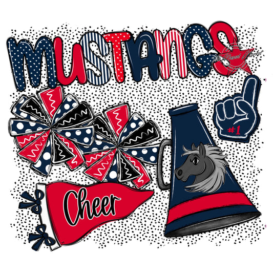 Mustangs Cheer Spirit-Navy & Red