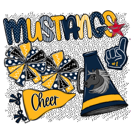 Mustangs Cheer Spirit-Navy & Yellow