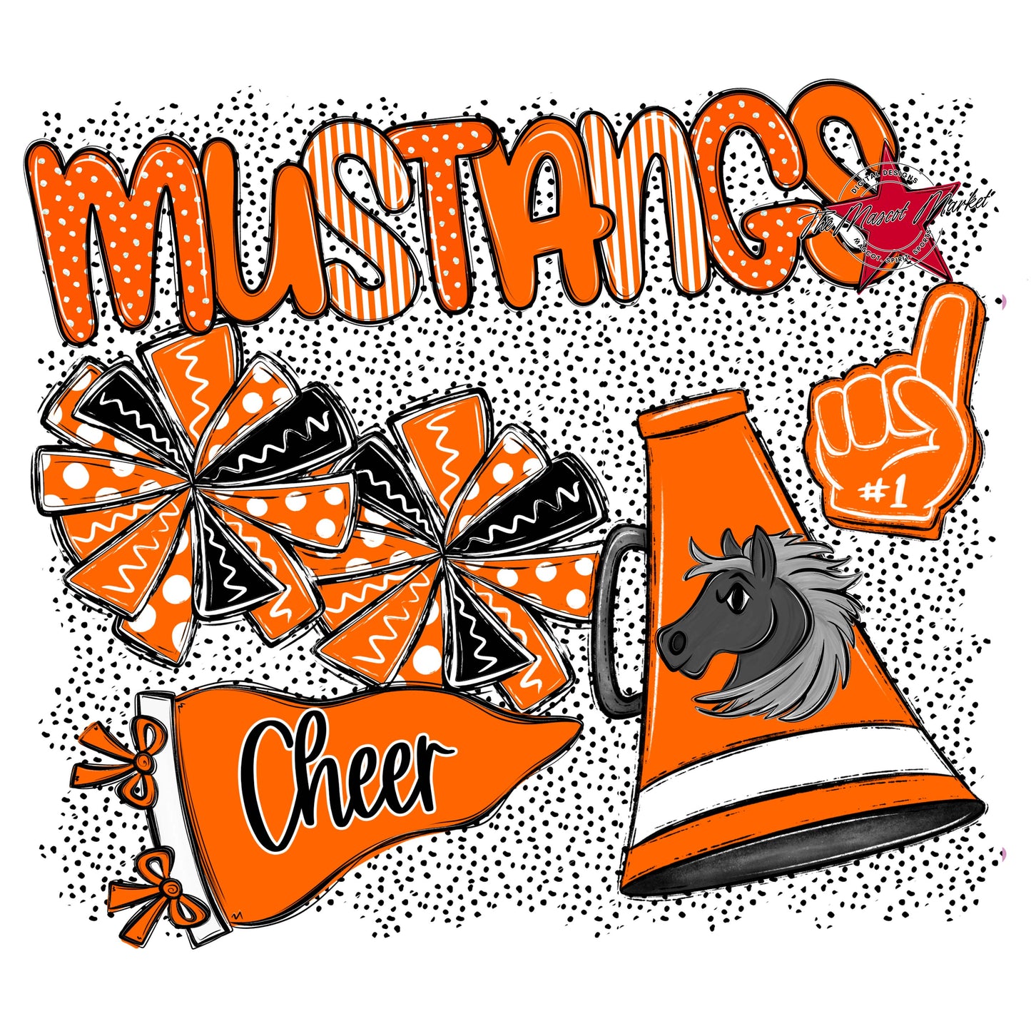 Mustangs Cheer Spirit-Orange