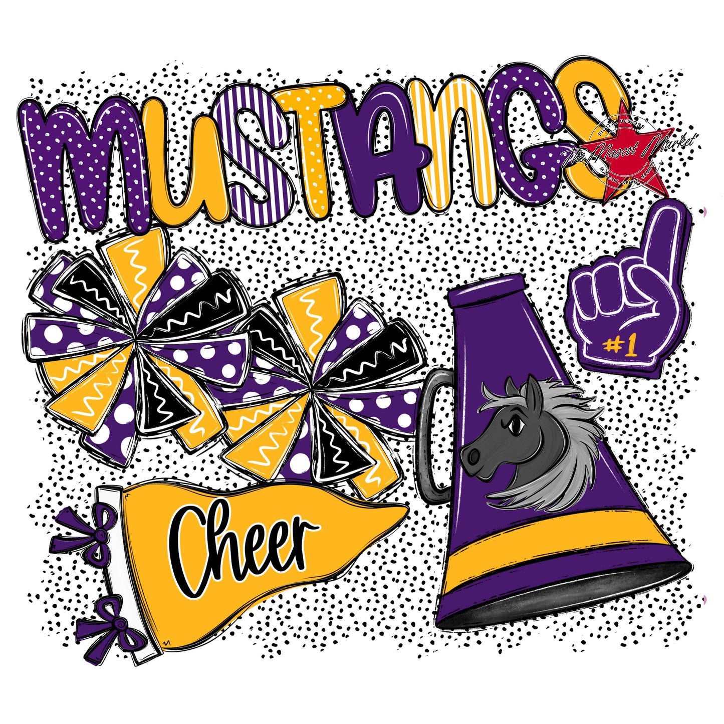 Mustangs Cheer Spirit-Purple & Yellow