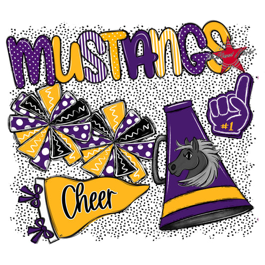 Mustangs Cheer Spirit-Purple & Yellow