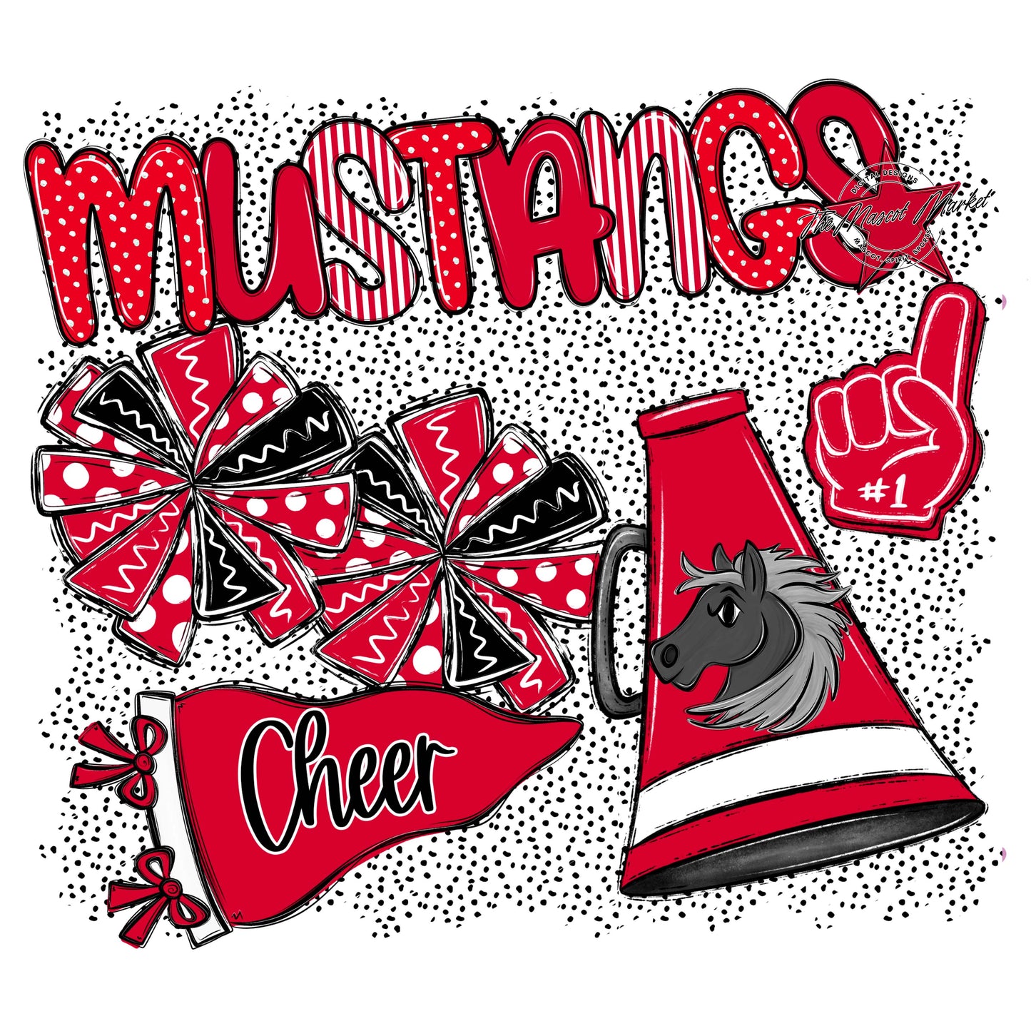 Mustangs Cheer Spirit-Red