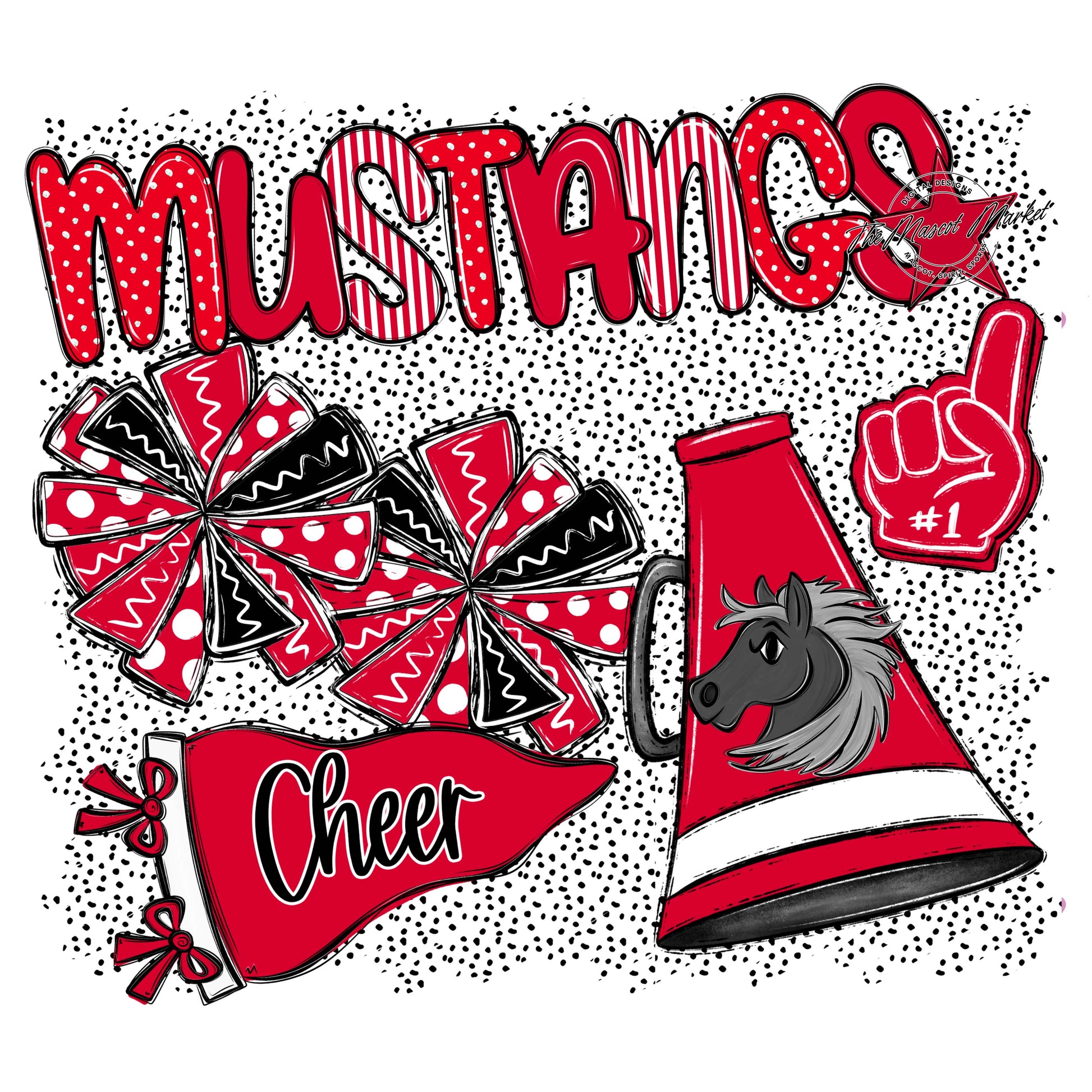 Mustangs Cheer Spirit-Red