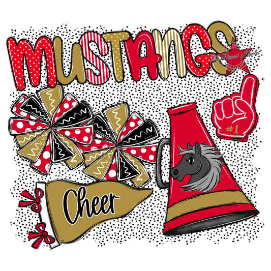 Mustangs Cheer Spirit-Red & Gold