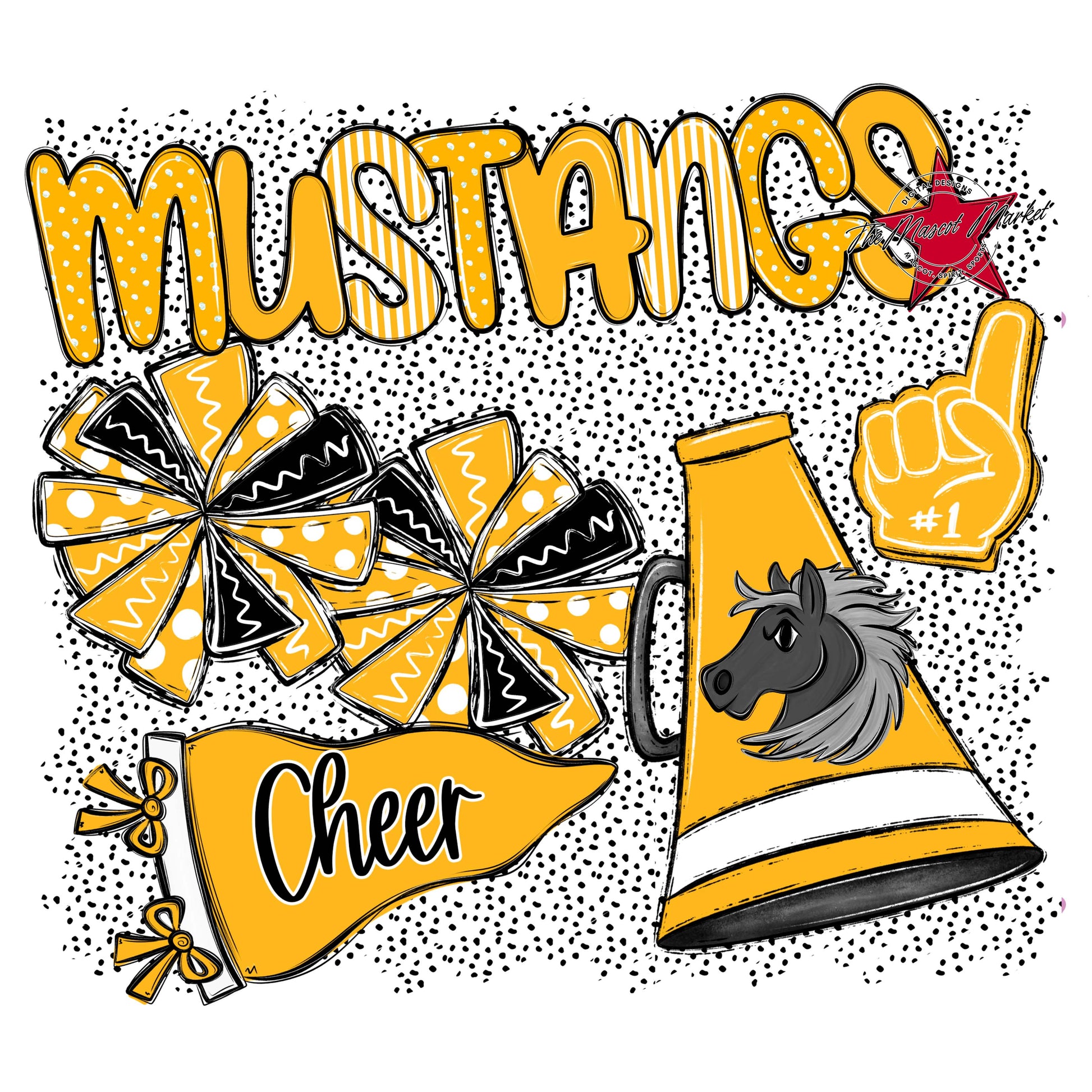 Mustangs Cheer Spirit-Yellow
