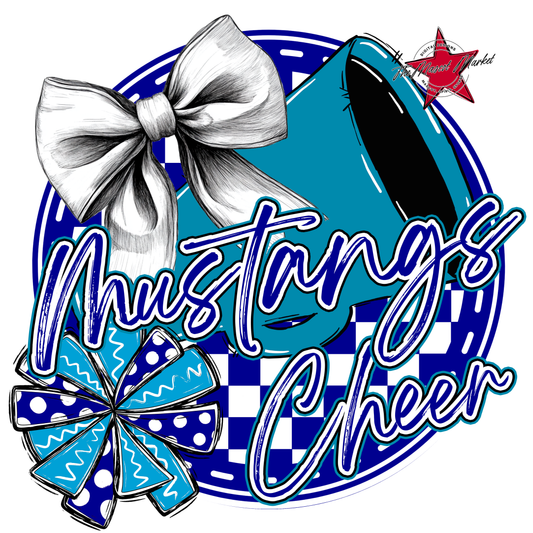 Mustangs Circle Cheer Design-Blue-Carolina Blue