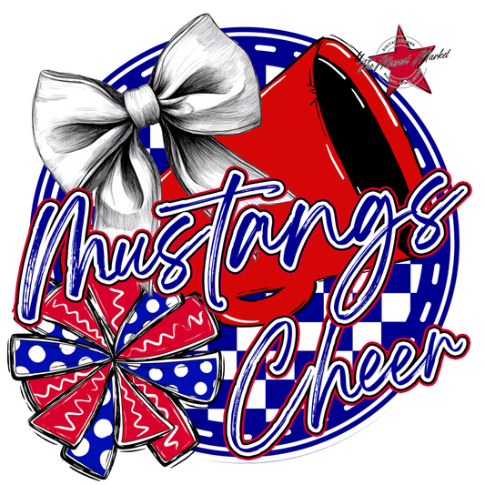 Mustangs Circle Cheer Design-Blue-Red